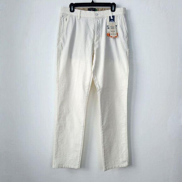 Dockers Mens Straight Fit White Khaki Chino Pants 32x32 Classic Office Slim NWT - Picture 1 of 16